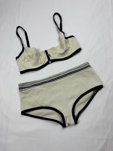 Cream low rise shorty bikini set (S)