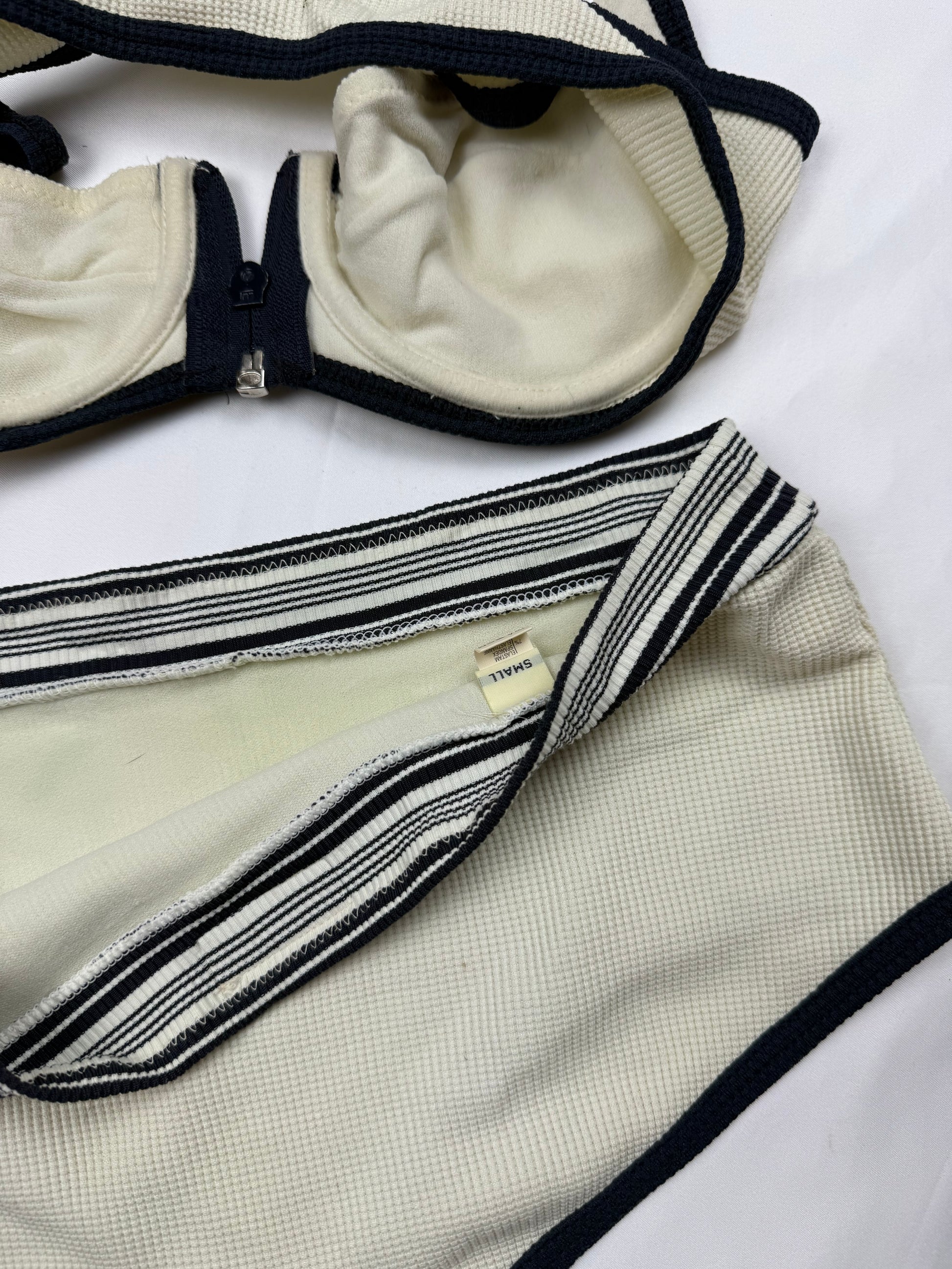 Cream low rise shorty bikini set (S)
