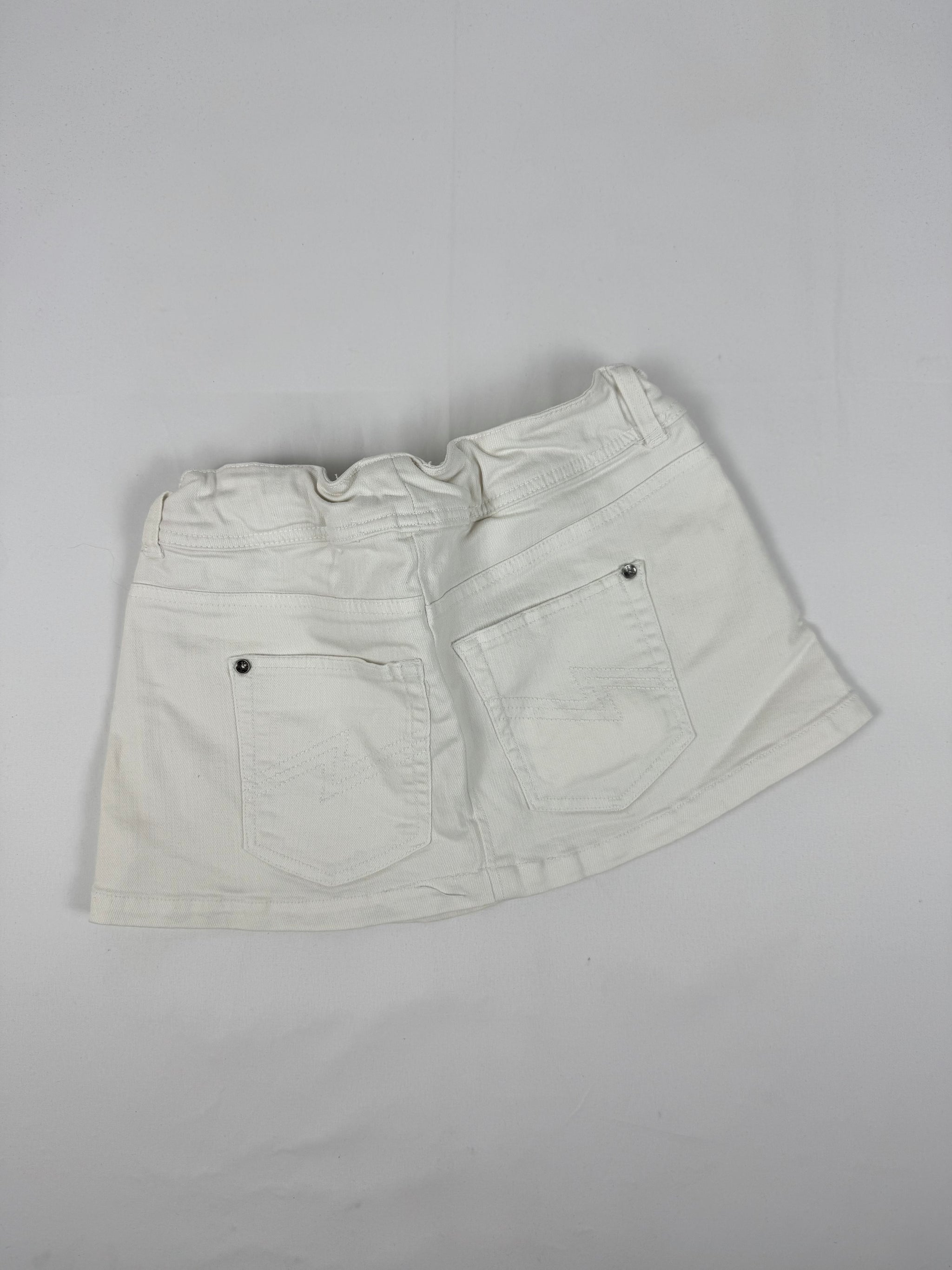 White low rise denim mini skirt (S/M)