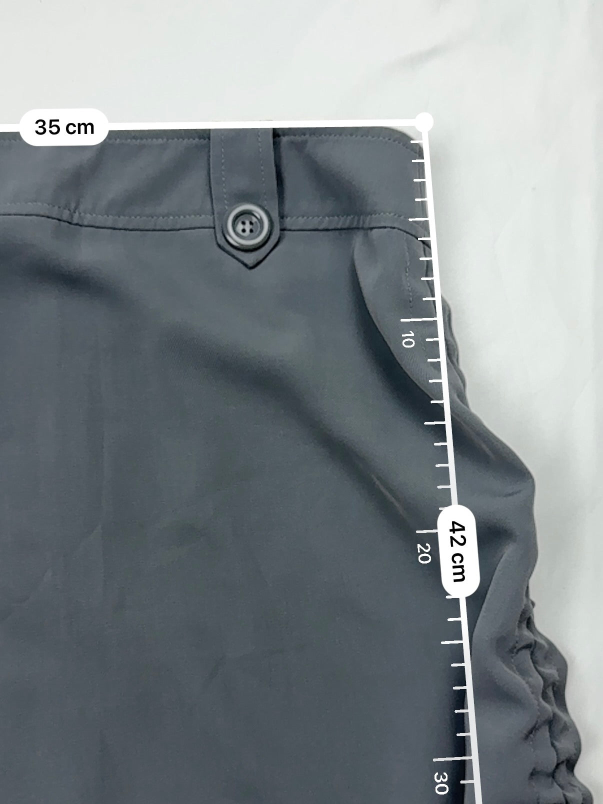 Grey ruched adjustable mini office skirt (S)