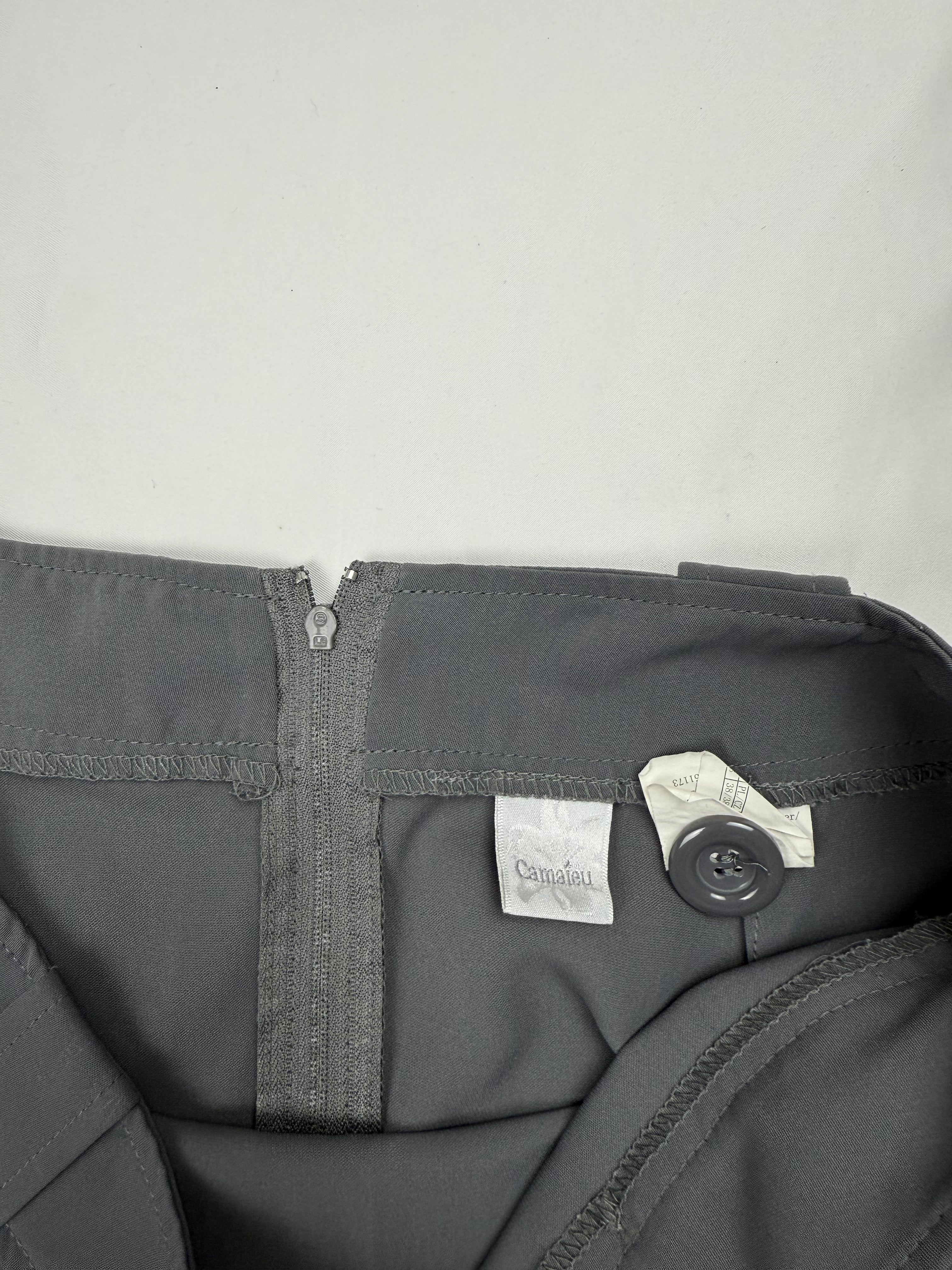 Grey ruched adjustable mini office skirt (S)