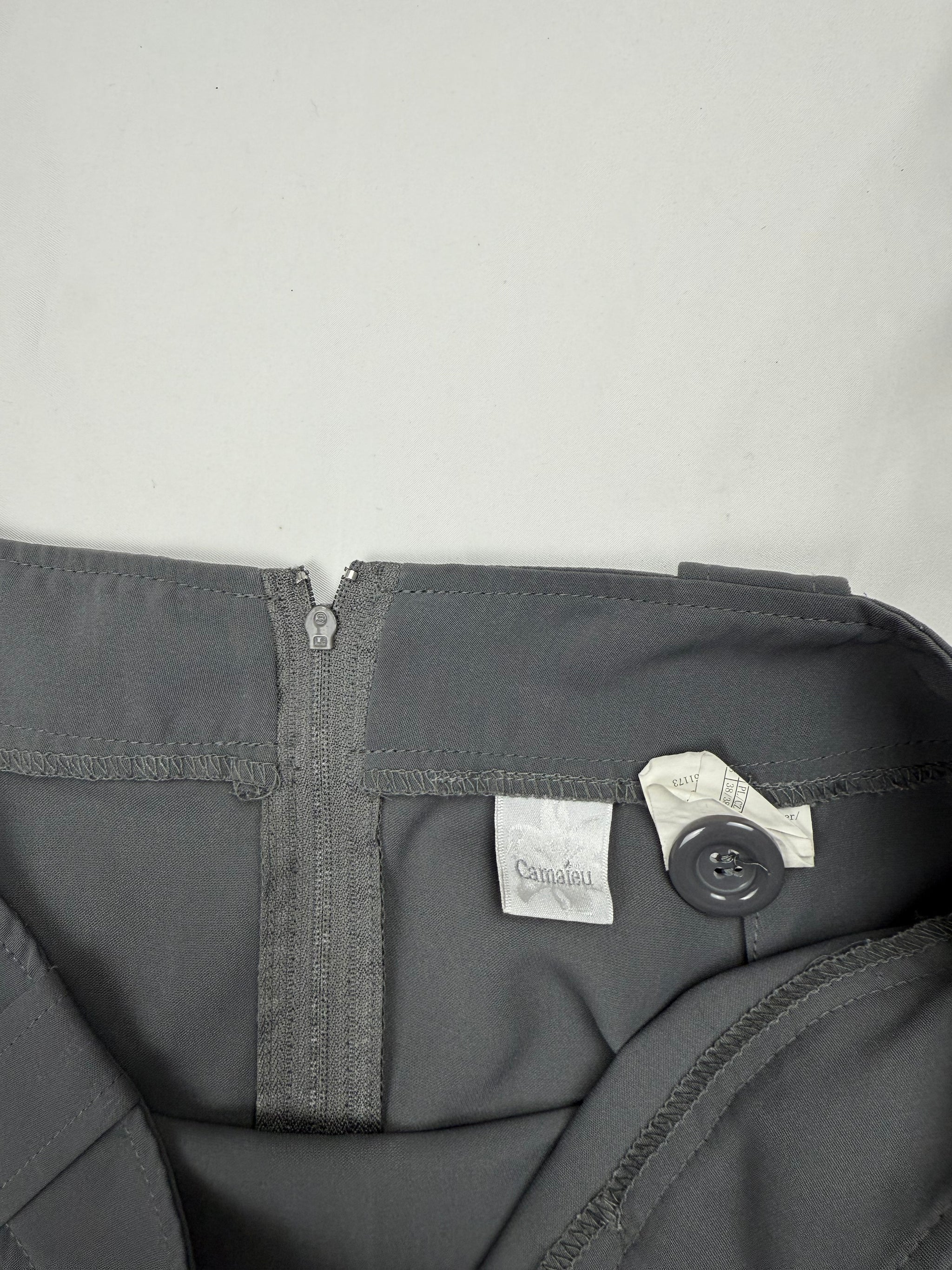Grey ruched adjustable mini office skirt (S)