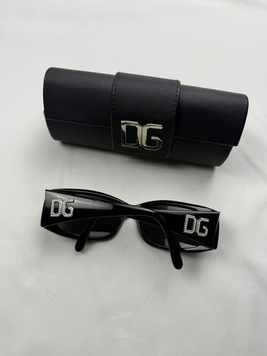 Black rhinestones logo 2000s  sunglasses (with prescription)