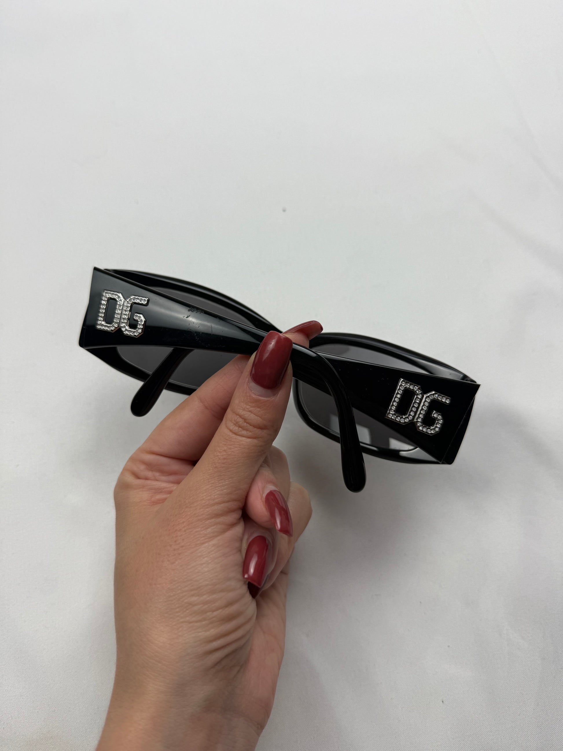 Black rhinestones logo 2000s  sunglasses (with prescription)