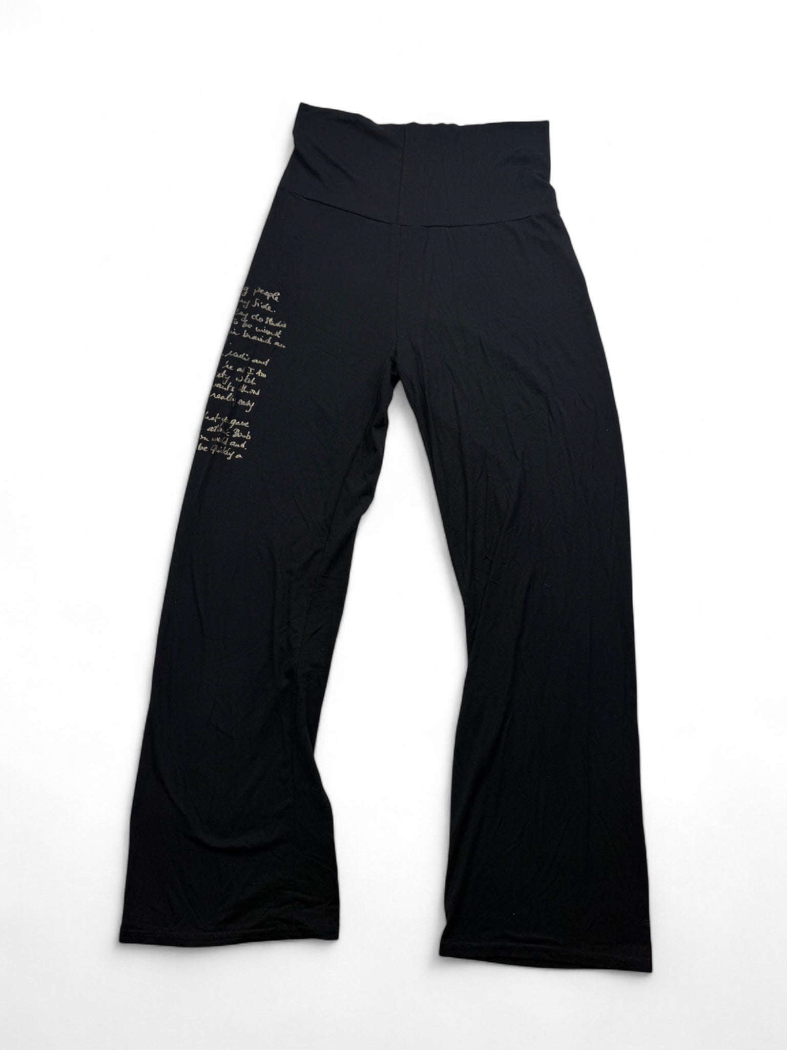 Black graphic cotton low rise joggers pants (S/M)