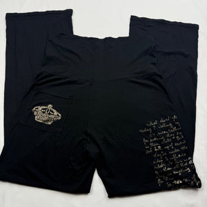 Black graphic cotton low rise joggers pants (S/M)