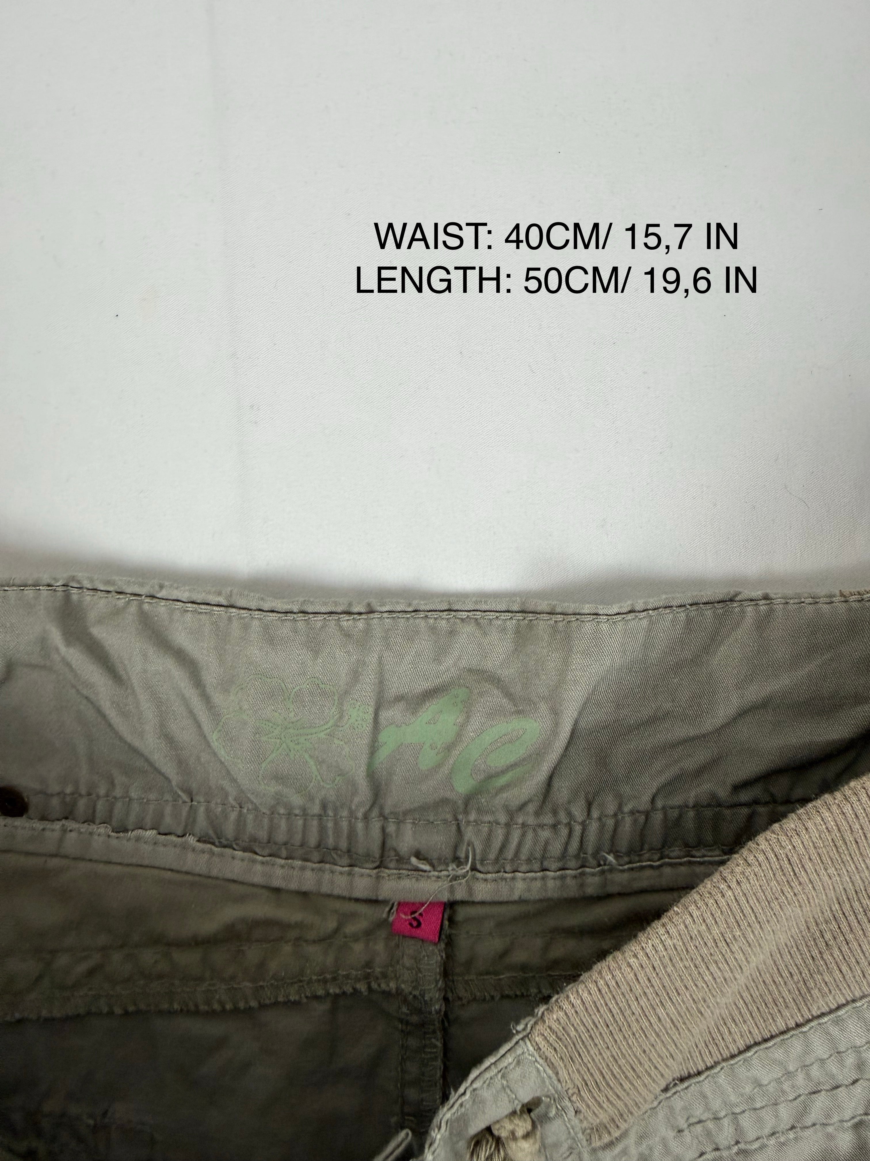 Khaki low rise utility mid skirt (S)
