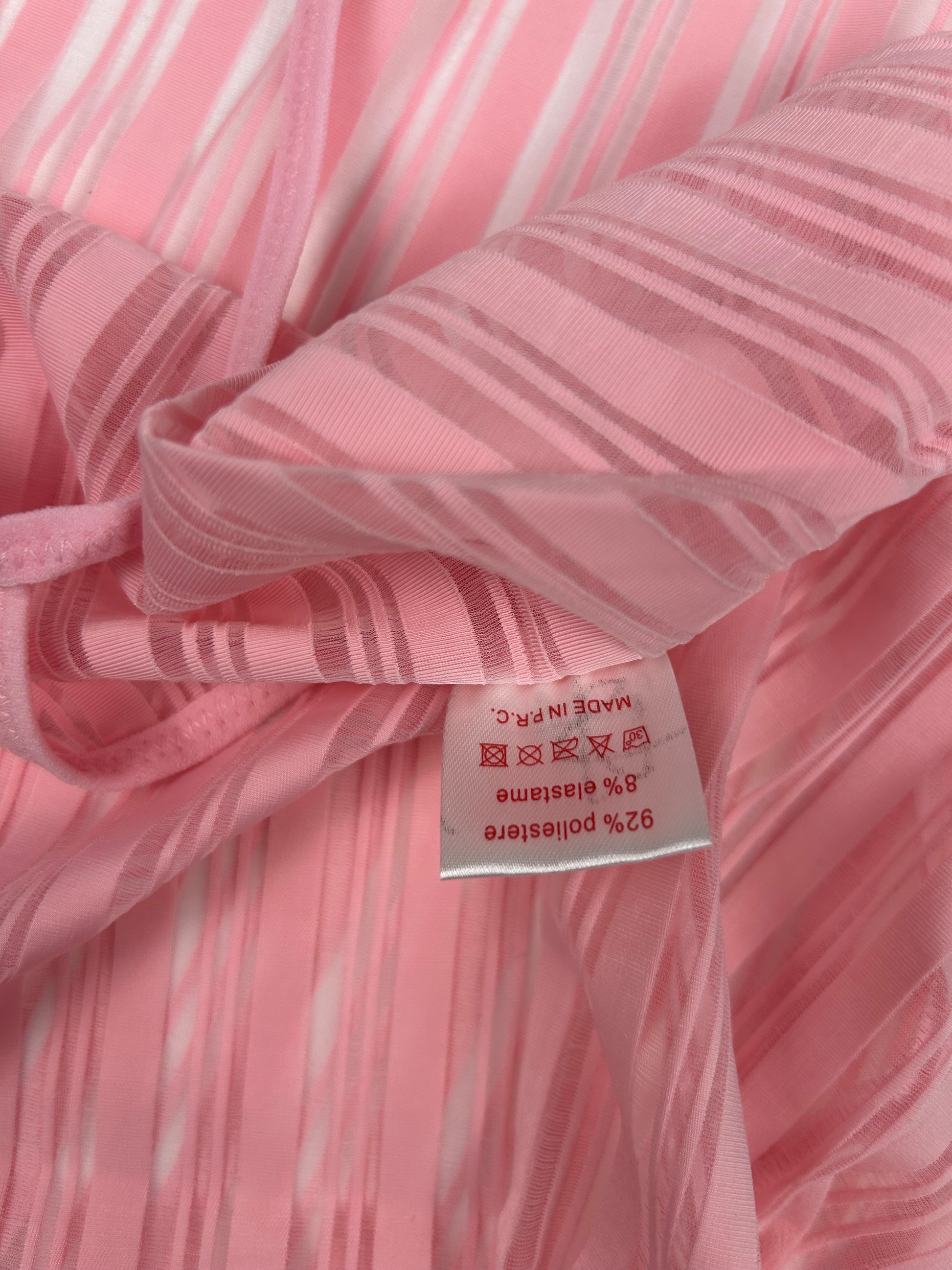 Pink see trough striped cami top (S)