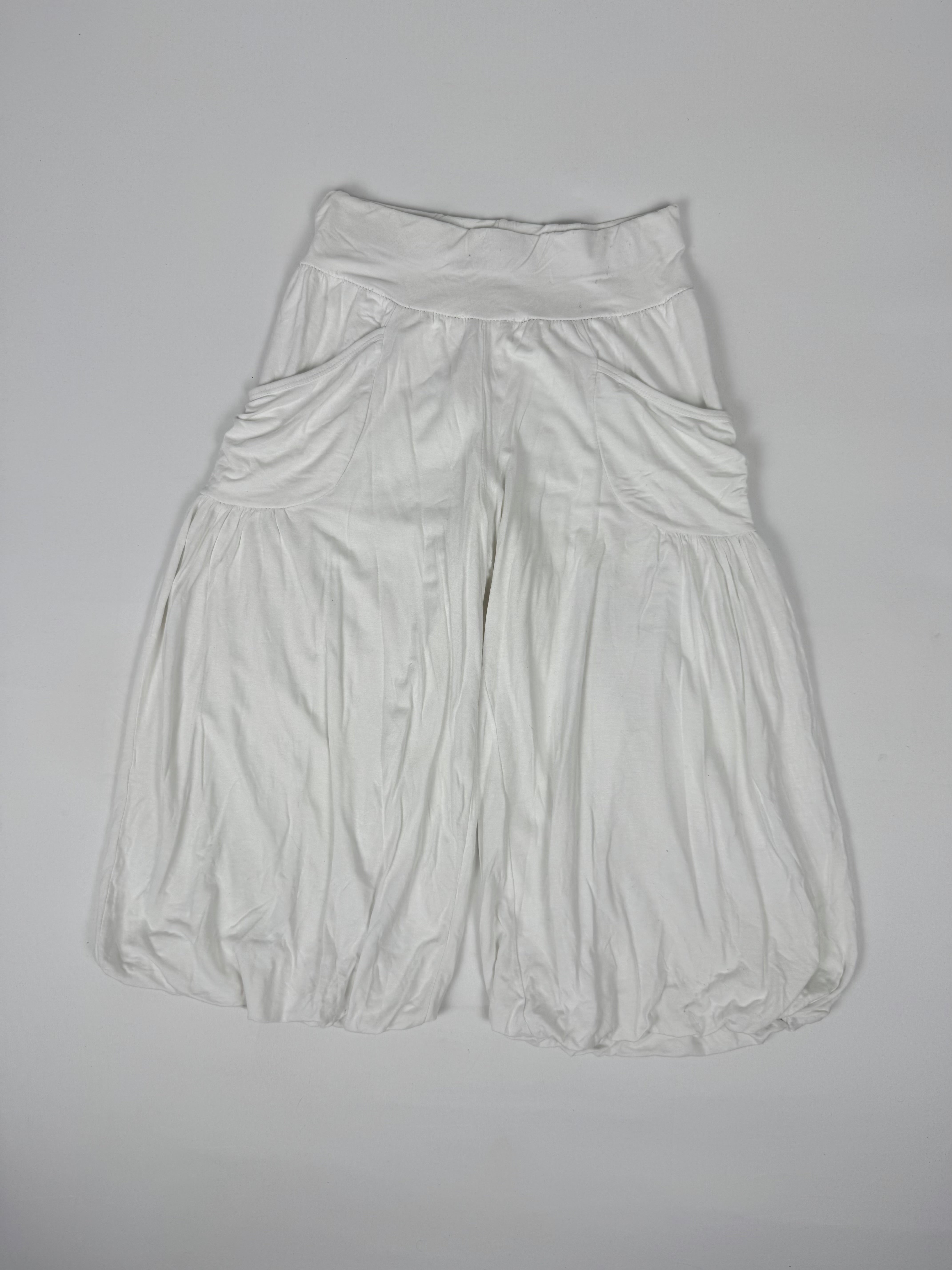 White sirwal joggers capri pants (XS)
