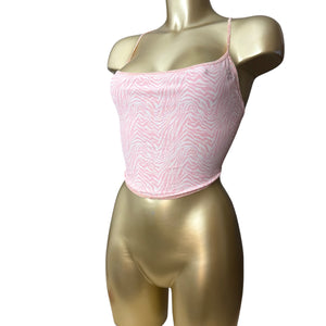 Pink tie up backless cami top (S/M)