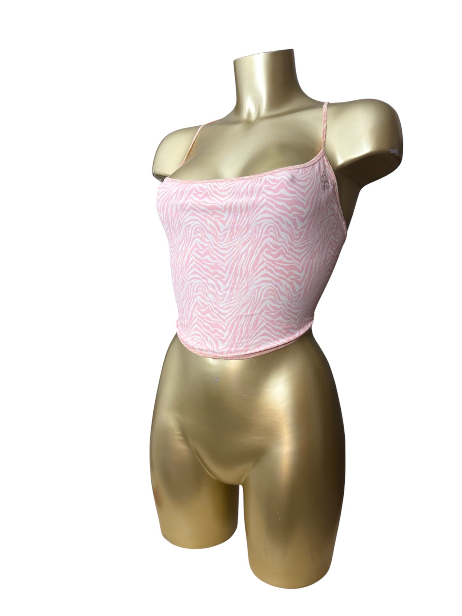 Pink tie up backless cami top (S/M)