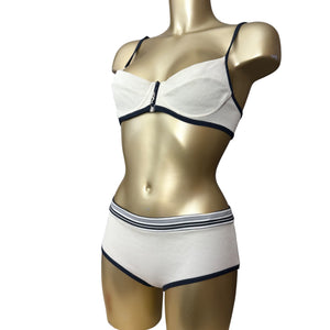 Cream low rise shorty bikini set (S)