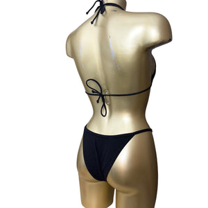 Black low rise monogram bikini set (S)