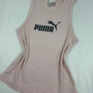 Baby pink ribbed logo tank top (M/L)