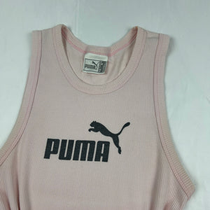 Baby pink ribbed logo tank top (M/L)