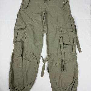 Khaki low rise baggy pants (S)