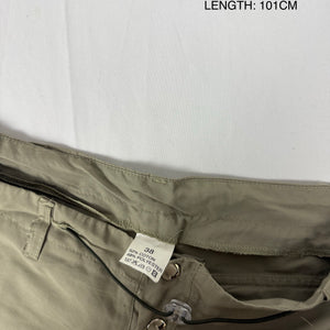 Khaki low rise baggy pants (S)