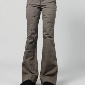 Khaki low waist office flare pants (XS/S)
