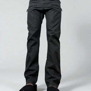Black denim low rise baggy denim pants (S/M)
