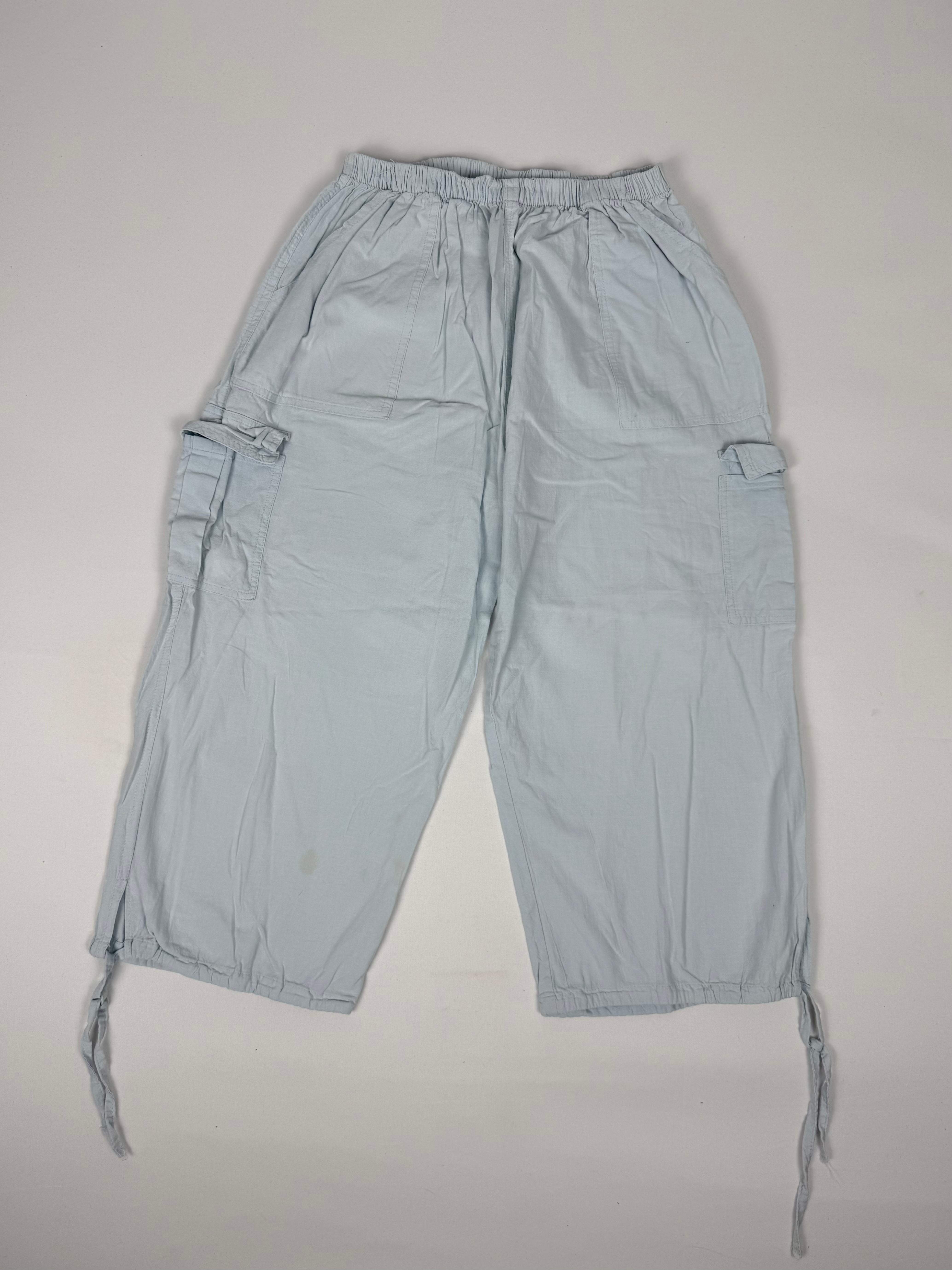 Baby blue cotton baggy pants (M)
