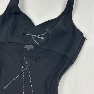 Black mesh lined asymmetric top (M)