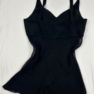 Black mesh lined asymmetric top (M)