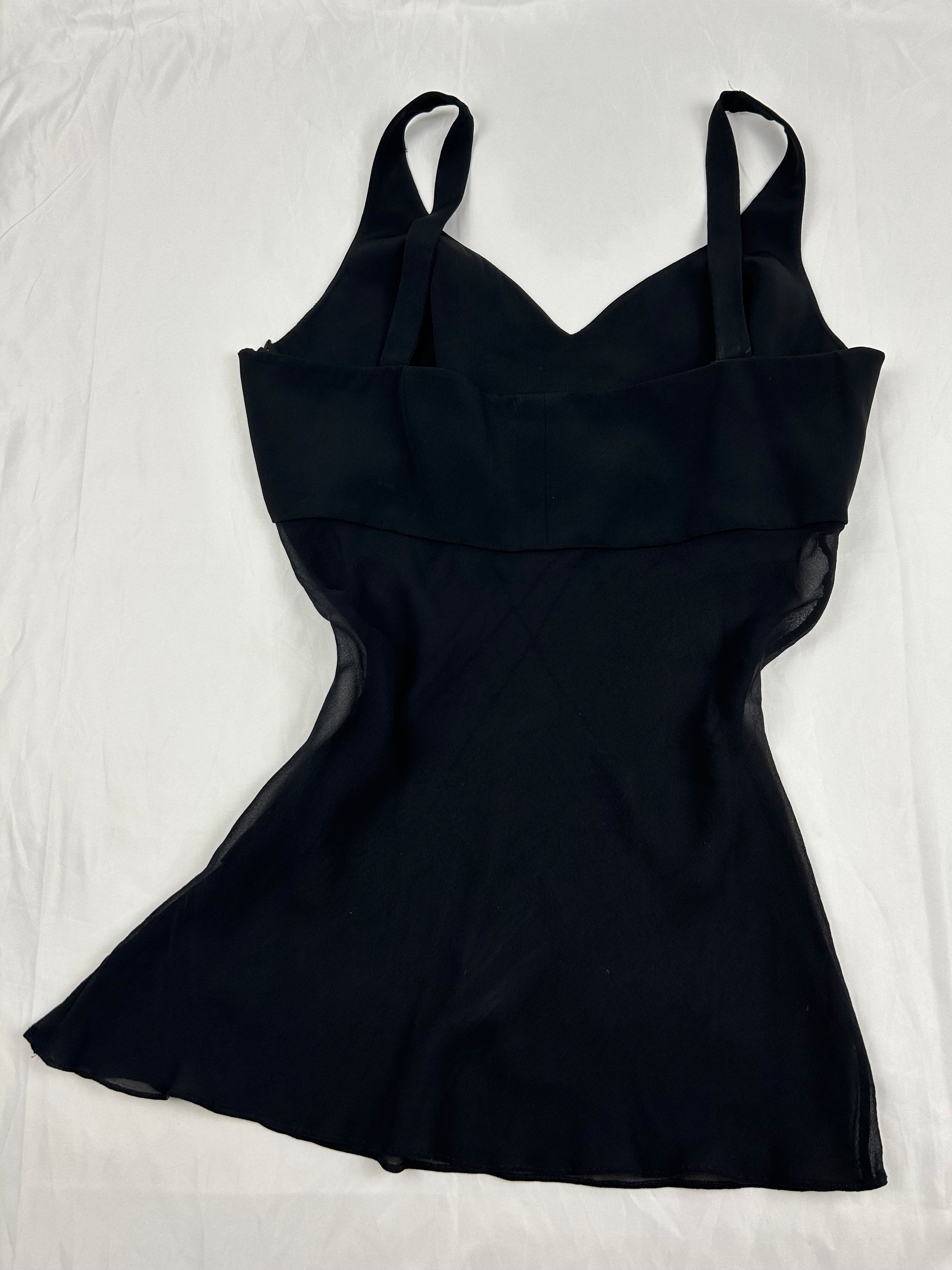 Black mesh lined asymmetric top (M)