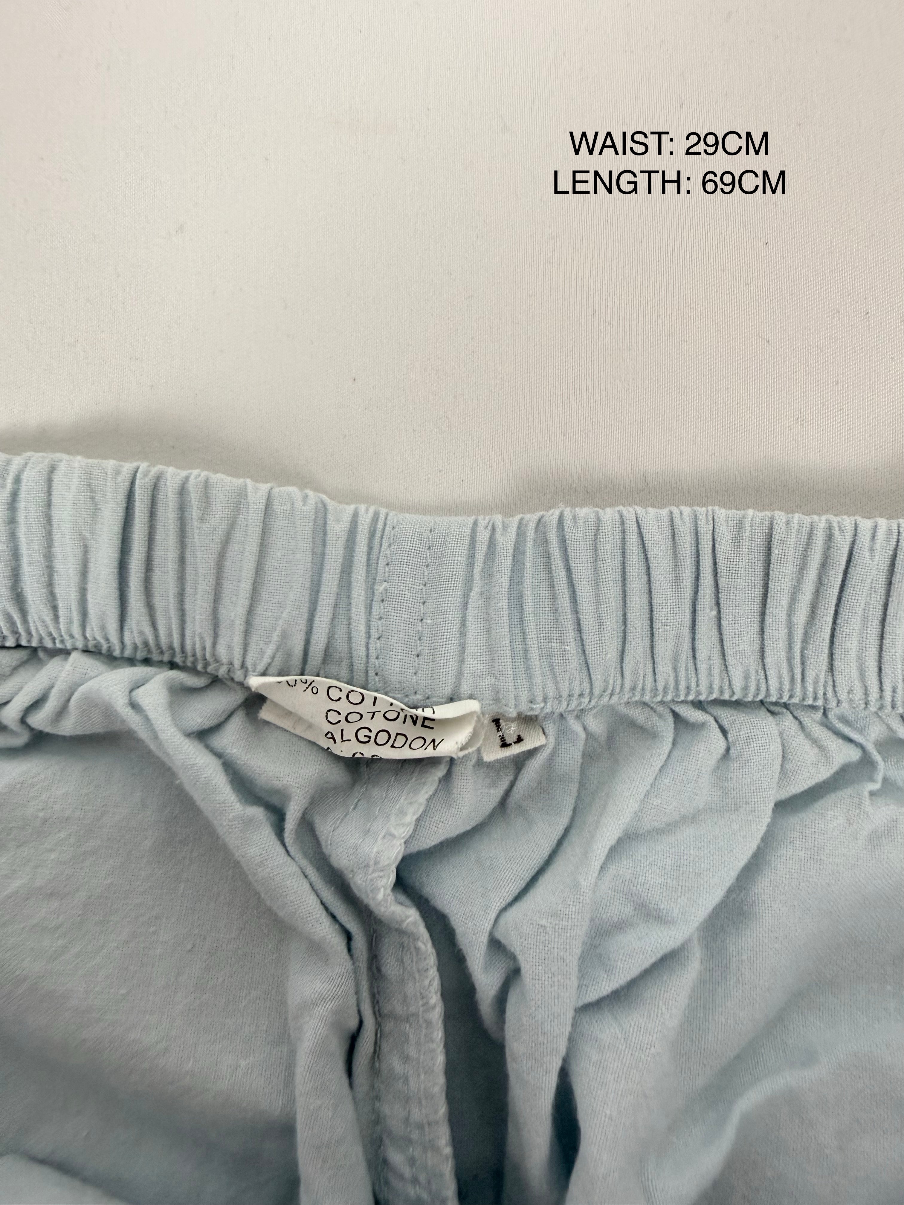 Baby blue cotton baggy pants (M)
