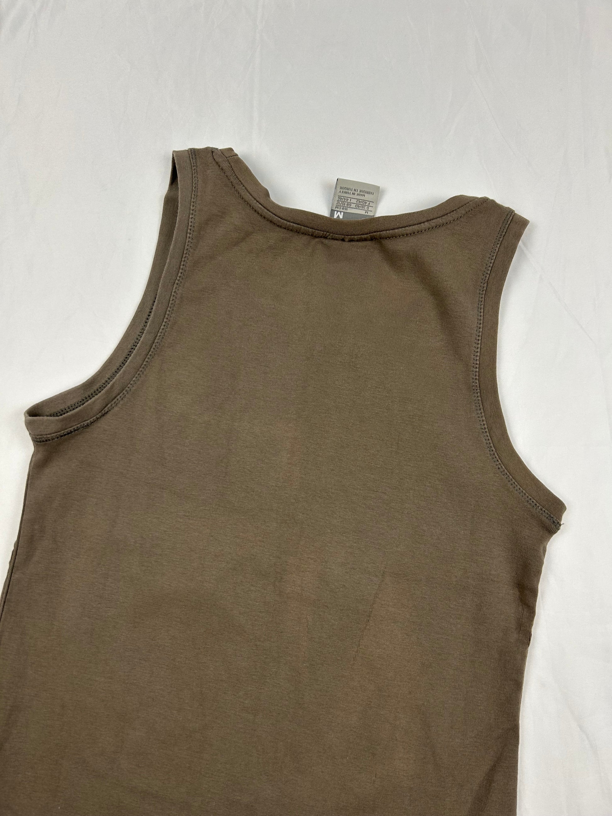 Khaki swoosh logo tank top (M)