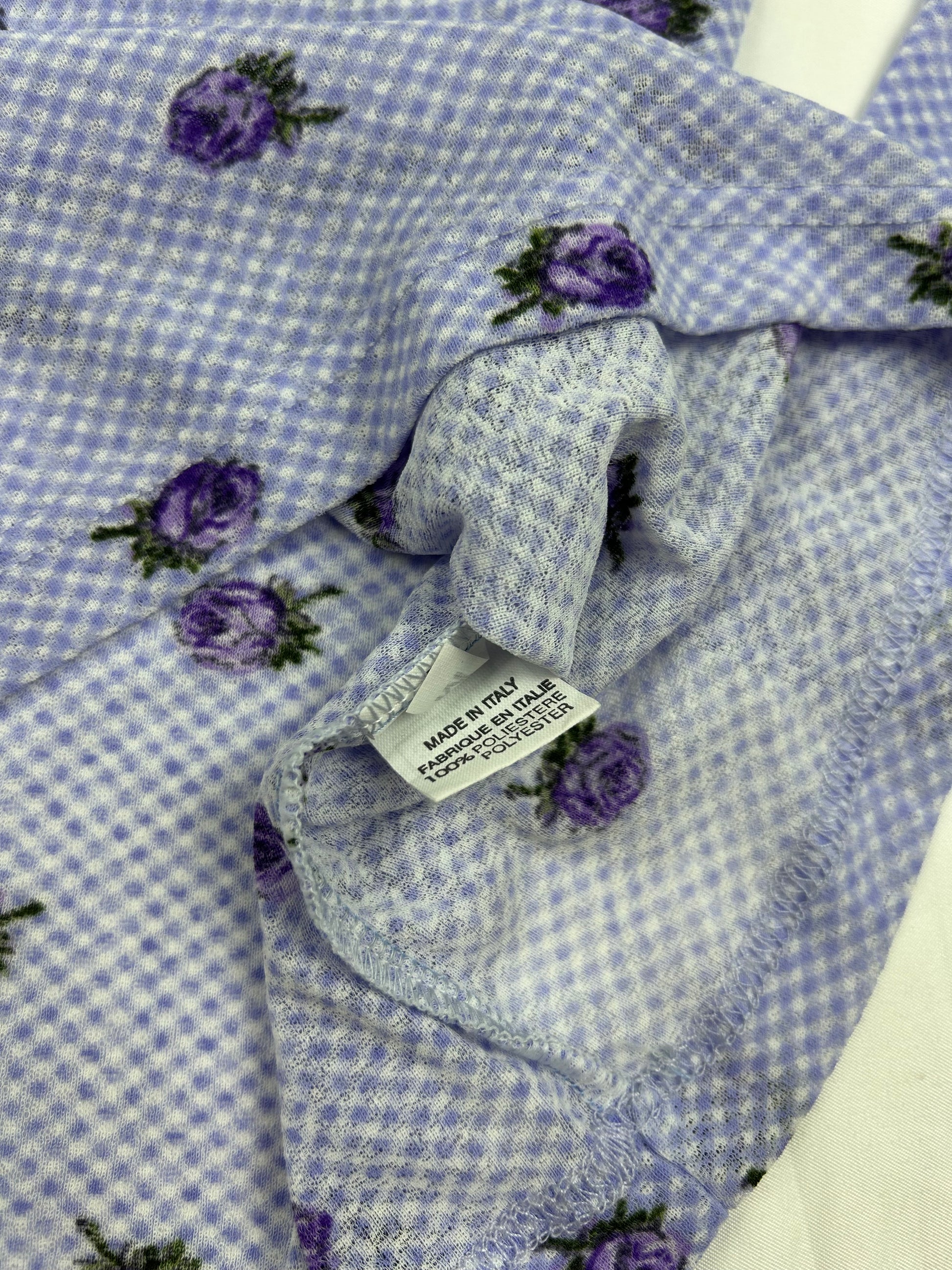 Lilac floral mesh long sleeves top (XL)