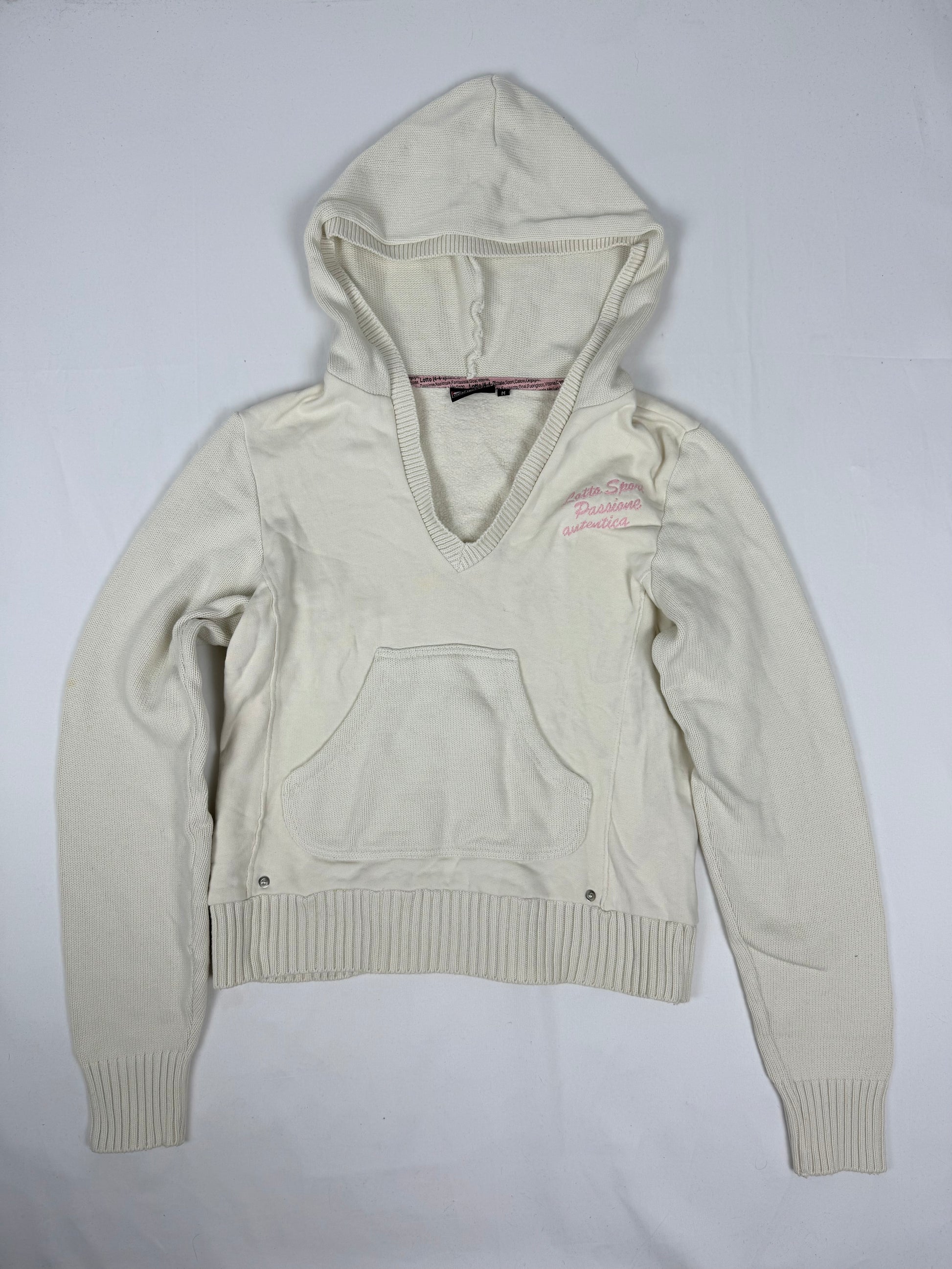 White cream cotton hoodie (M)