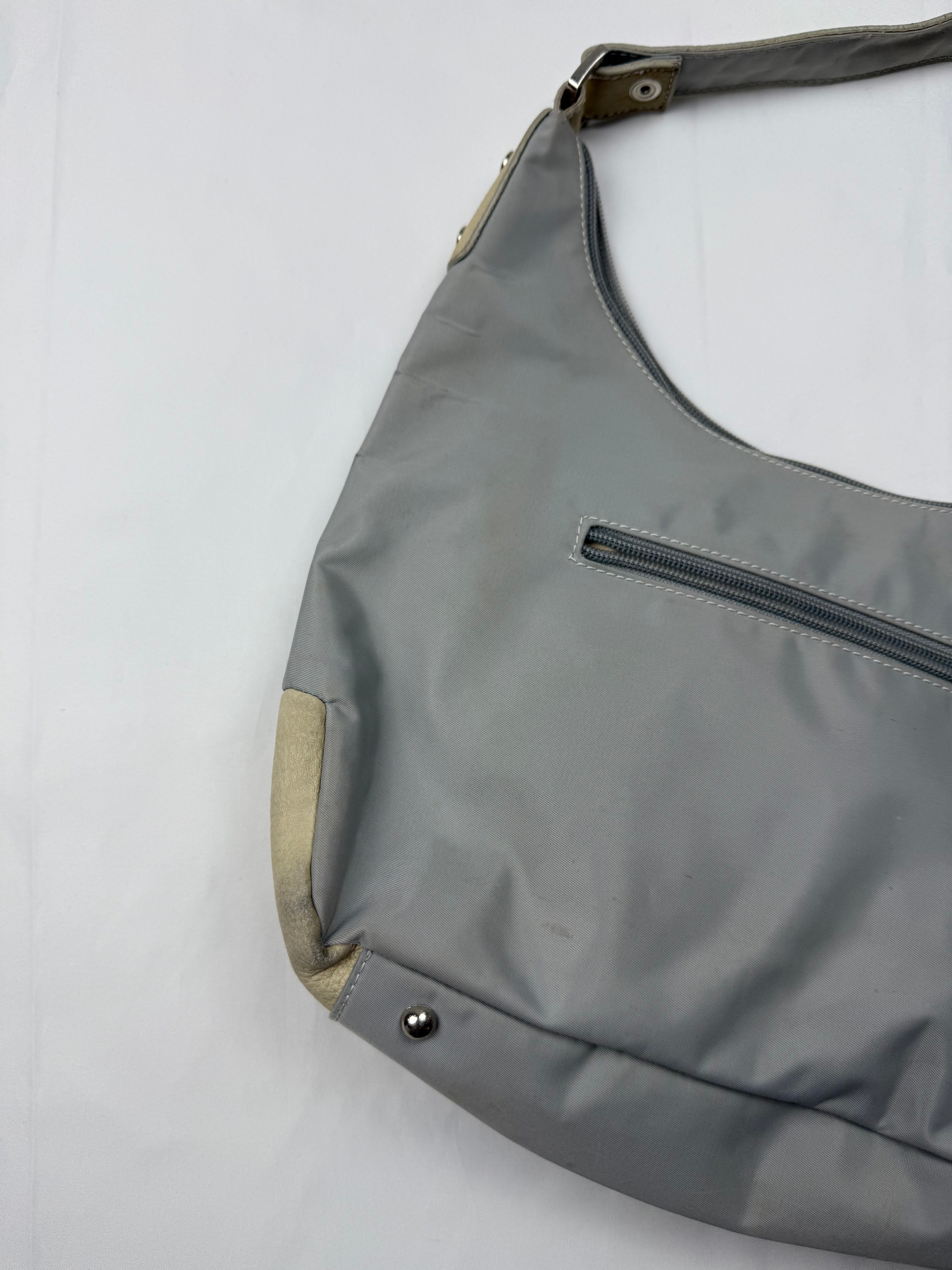 Baby blue pockets medium shoulder bag (31x23cm)