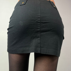 Black & gold graphic cotton mini skirt (S)