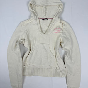 White cream cotton hoodie (M)