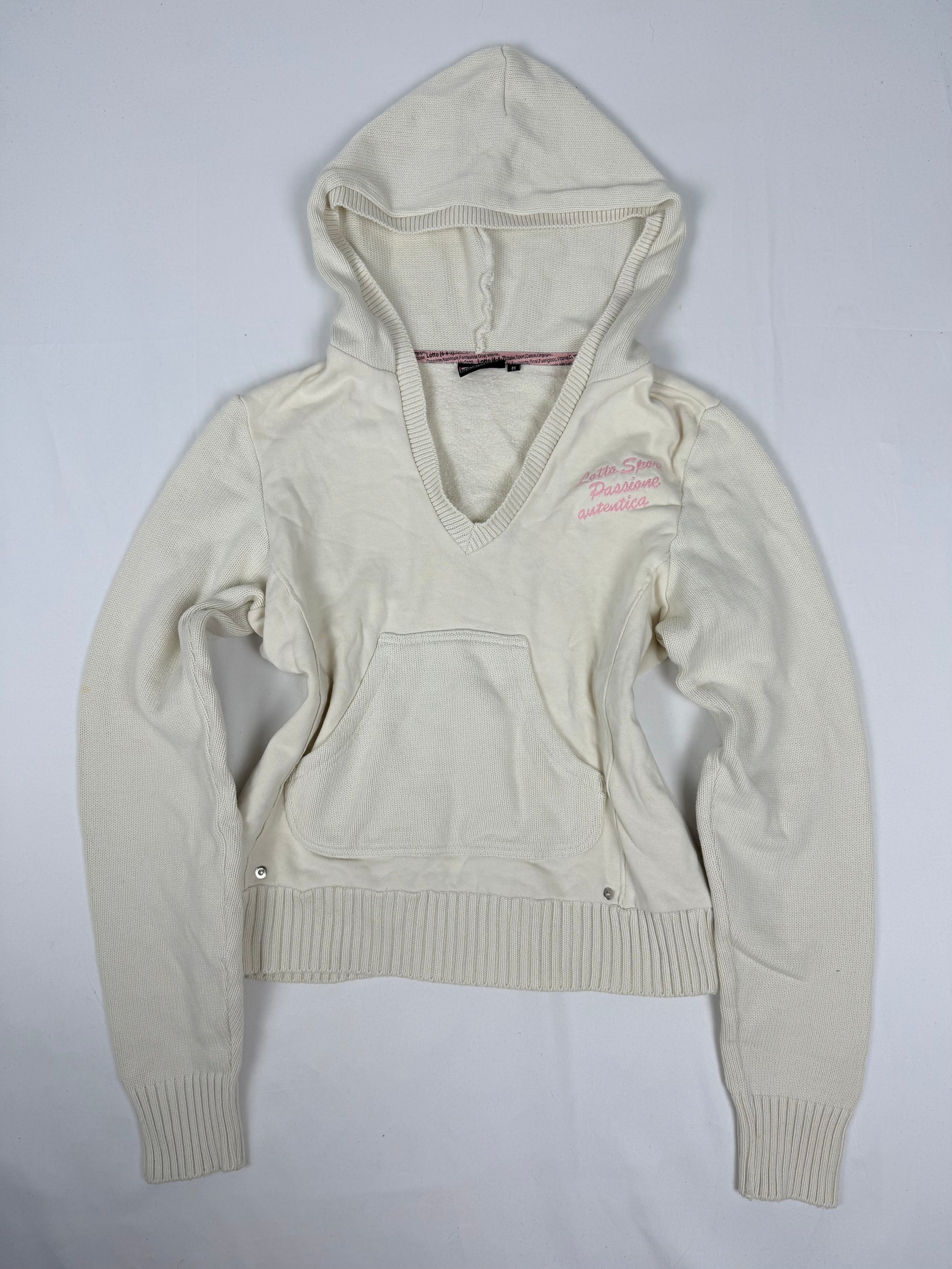 White cream cotton hoodie (M)