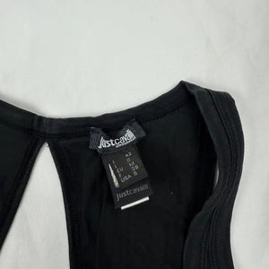 Black rhinestones logo backless top (S/M)
