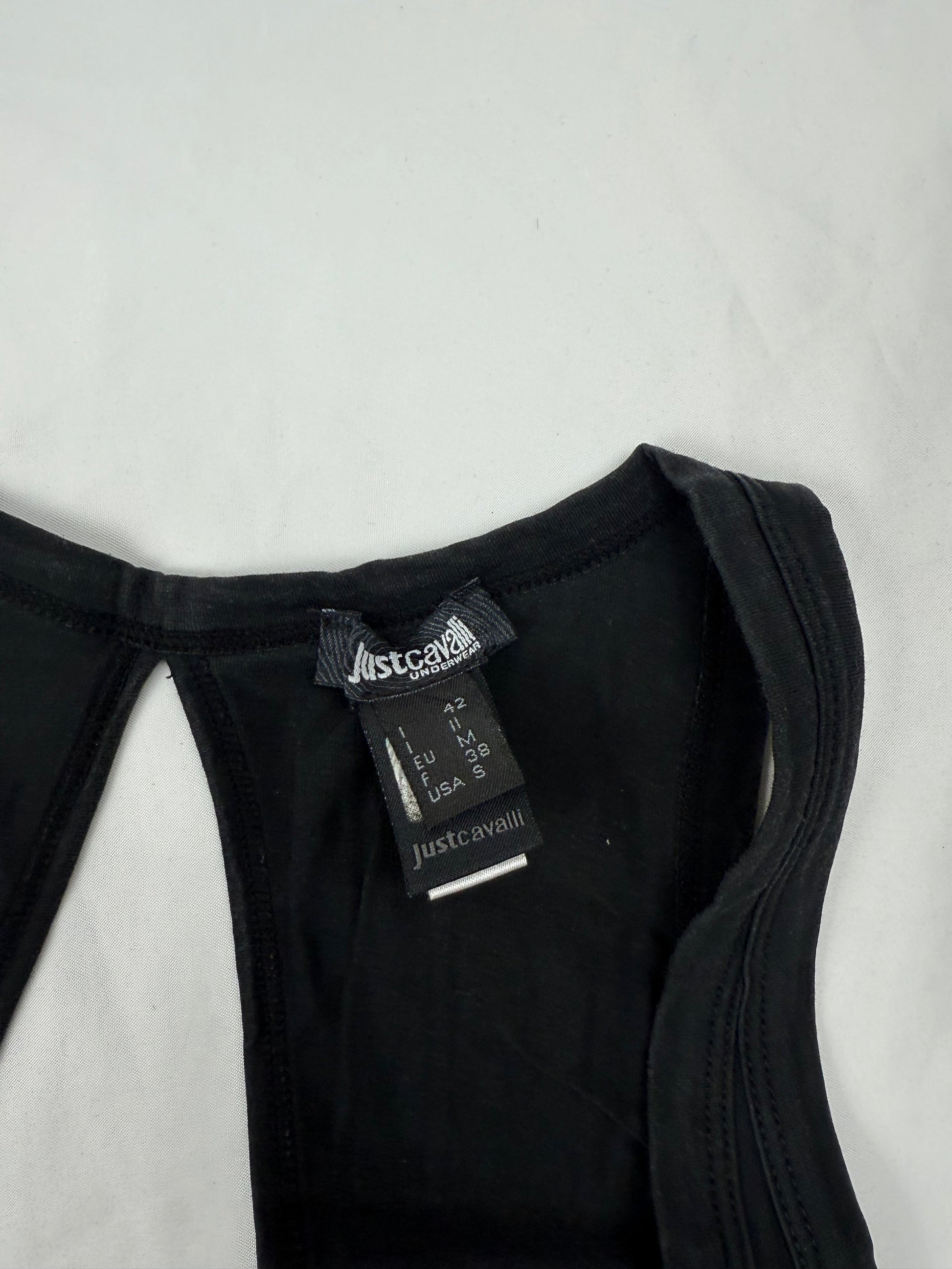 Black rhinestones logo backless top (S/M)