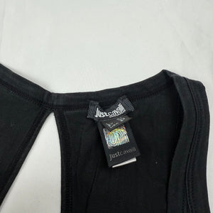 Black rhinestones logo backless top (S/M)