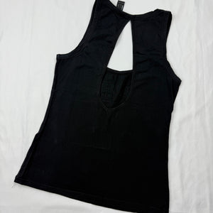 Black rhinestones logo backless top (S/M)