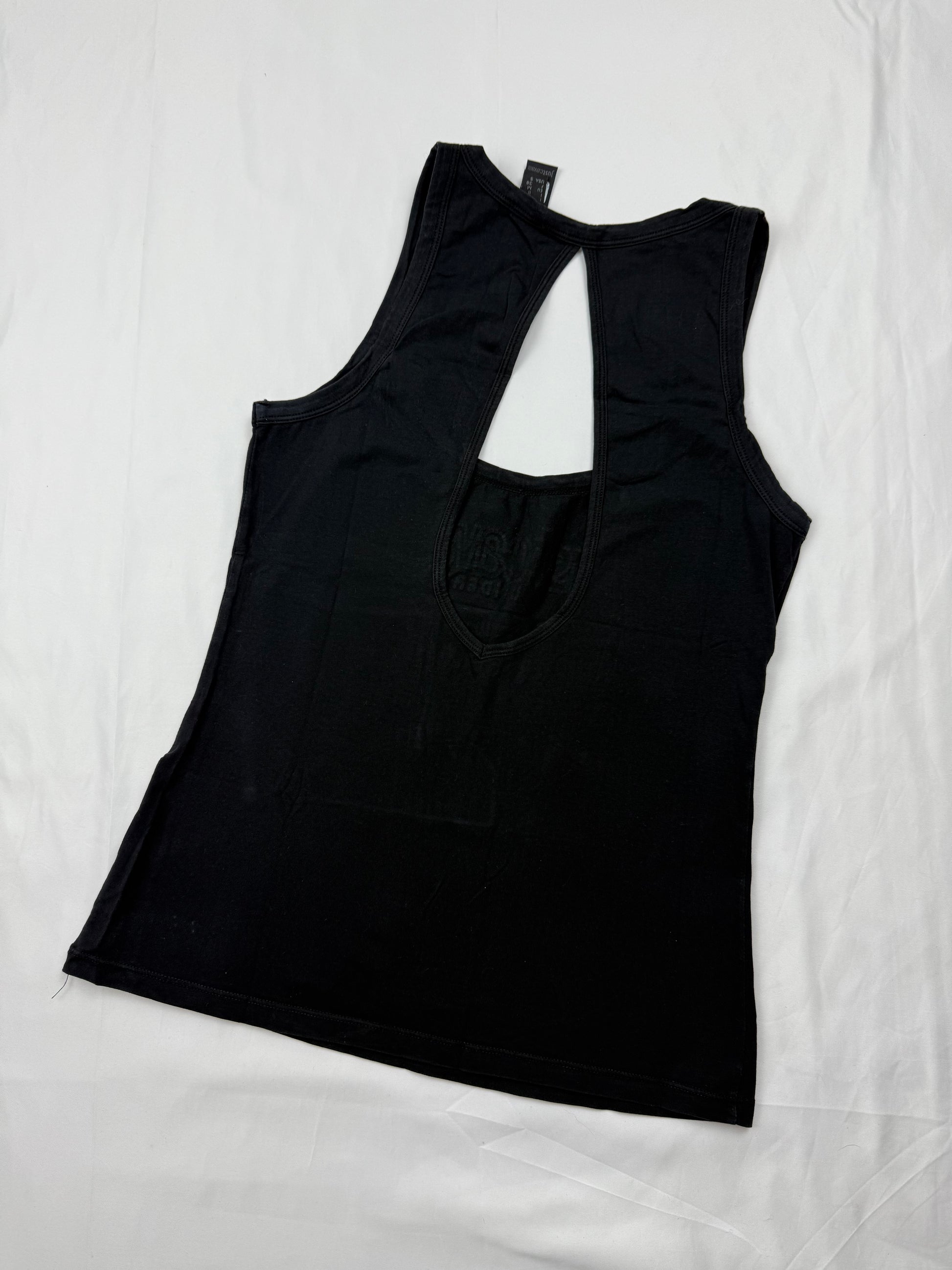 Black rhinestones logo backless top (S/M)