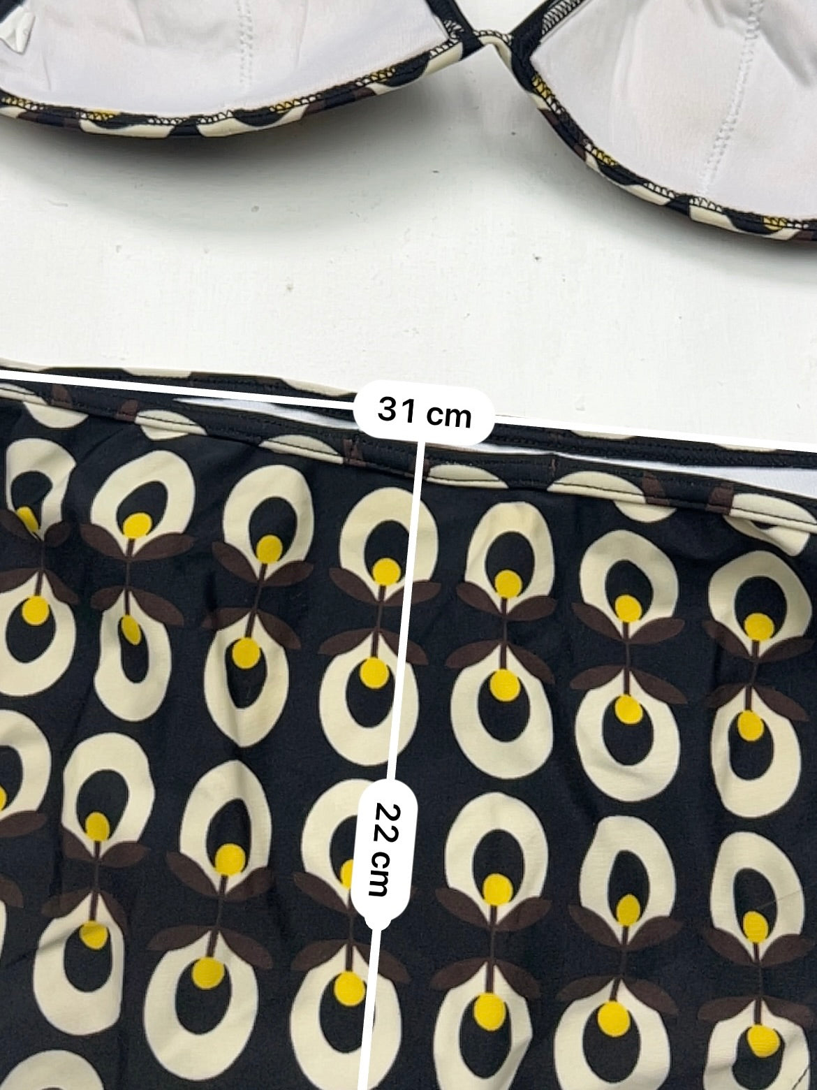 Black graphic low rise bikini set (S/M)