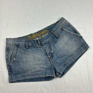 Blue denim low rise mini short (S)