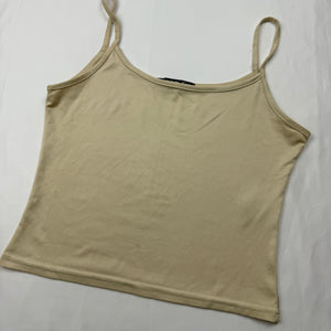 Beige lycra tight fit cami top (S/M)