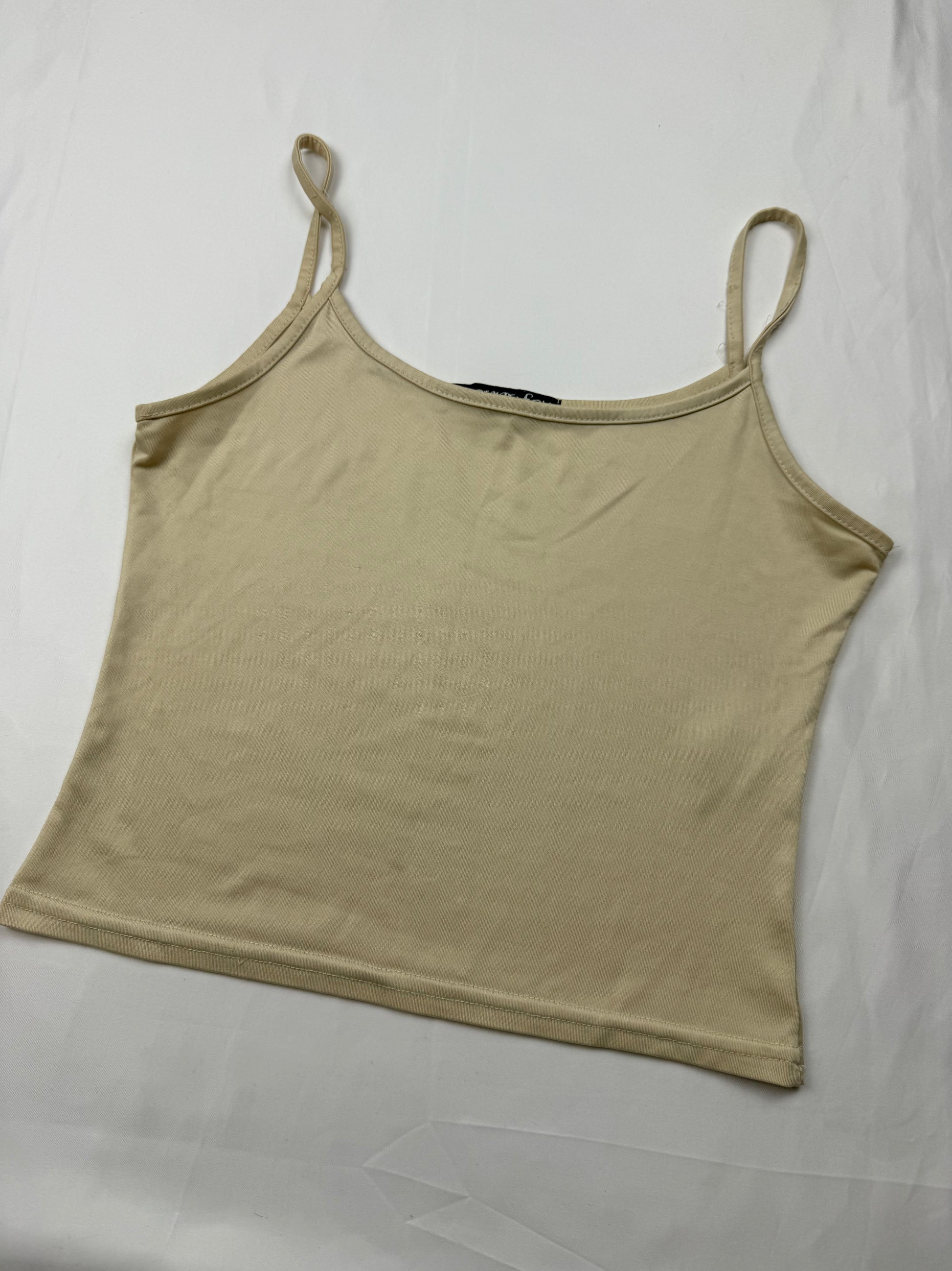 Beige lycra tight fit cami top (S/M)