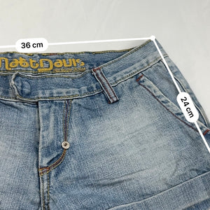 Blue denim low rise mini short (S)