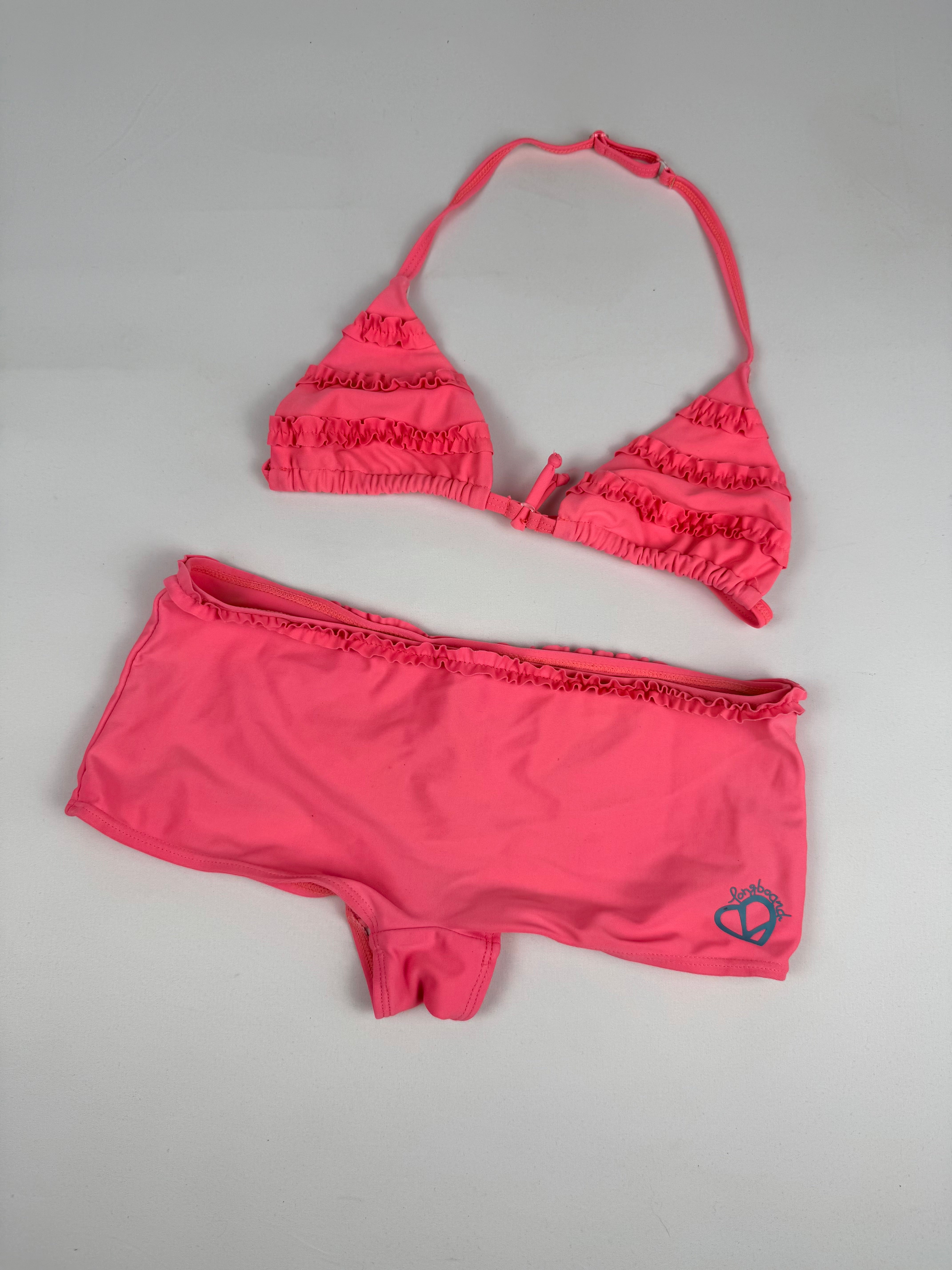 Pink neon low rise bikini set (XS)
