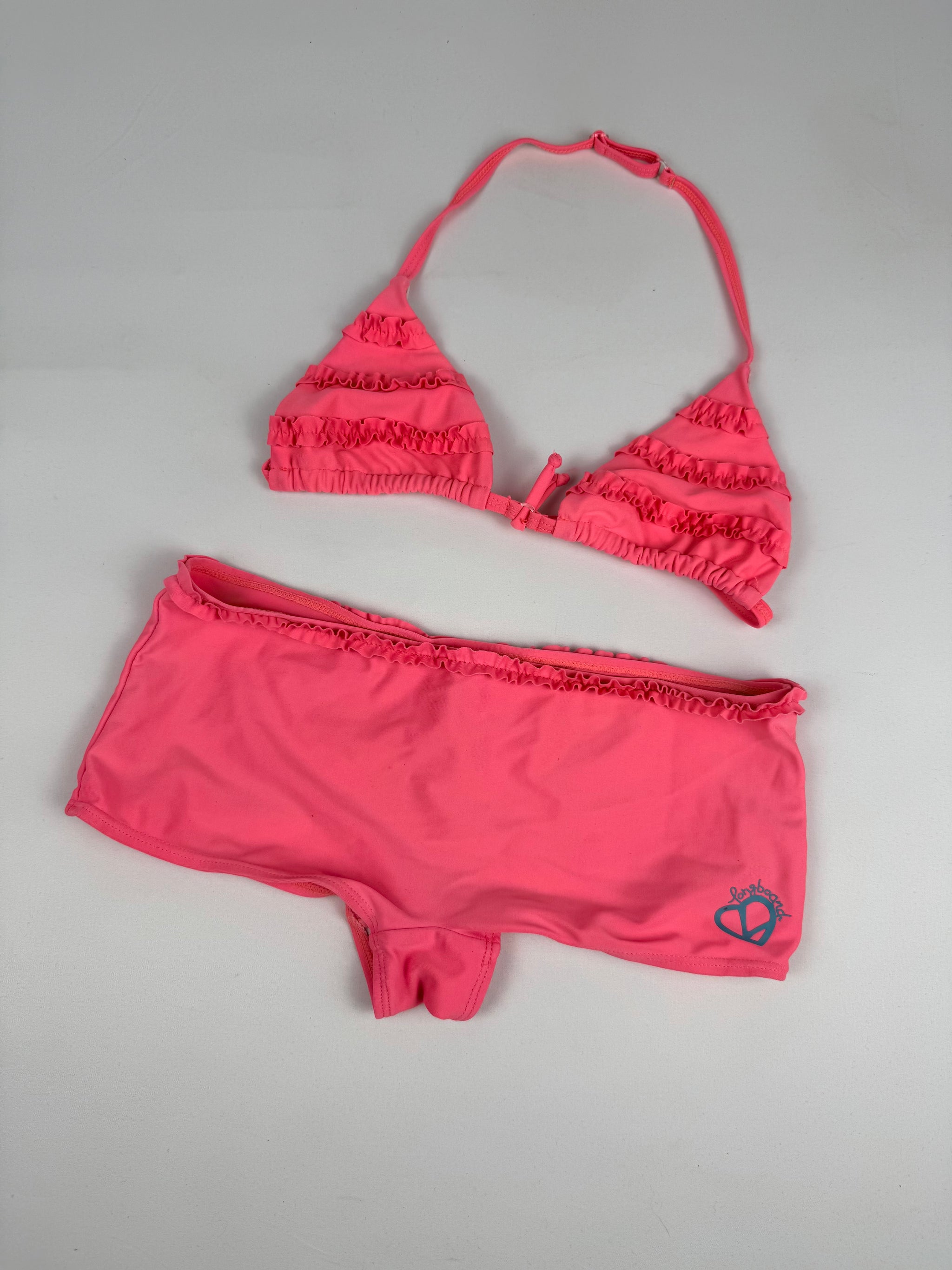 Pink neon low rise bikini set (XS)