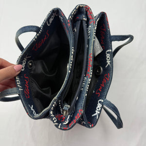 Blue denim shoulder bag + wallet (22x18cm)