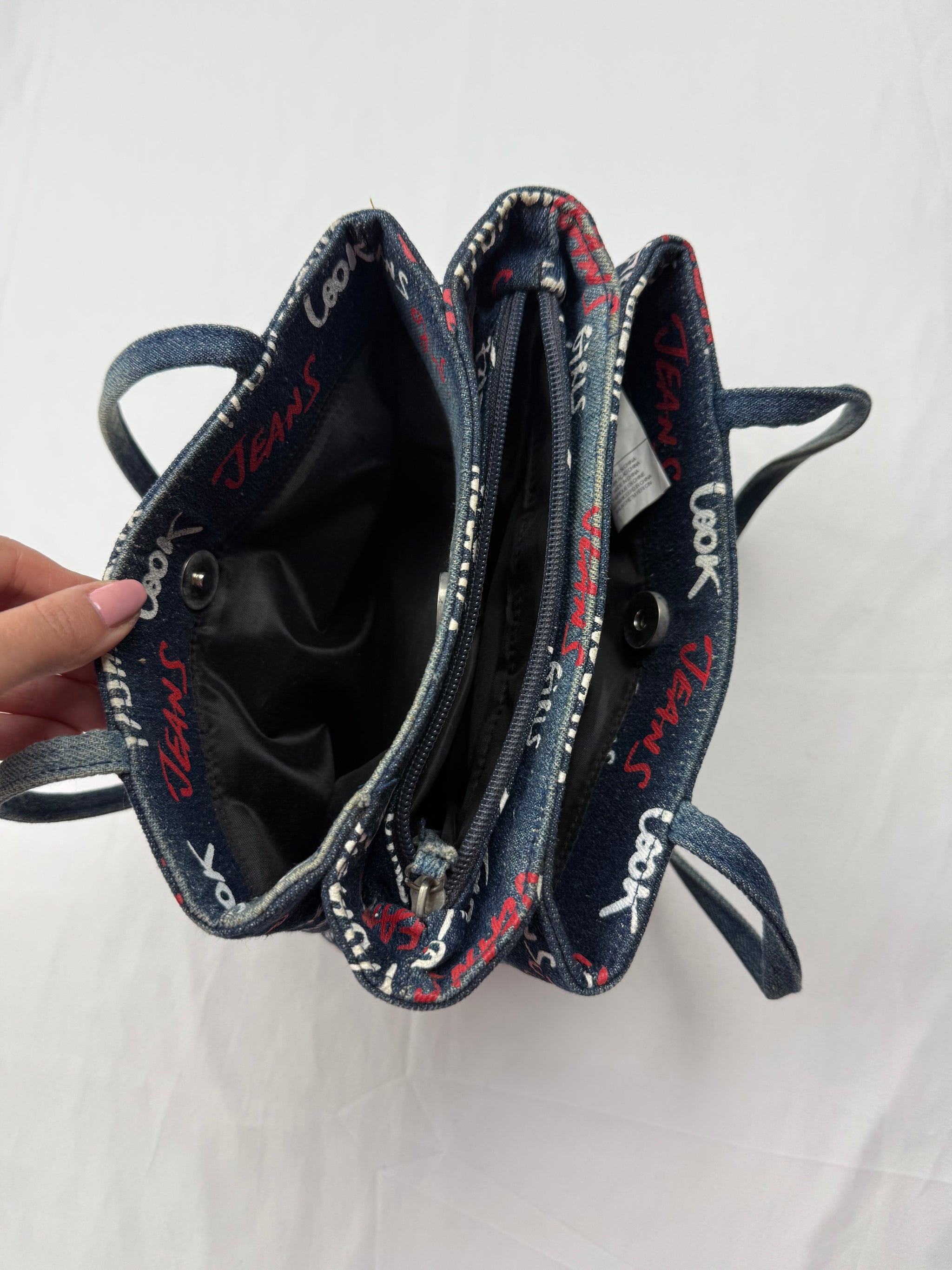Blue denim shoulder bag + wallet (22x18cm)