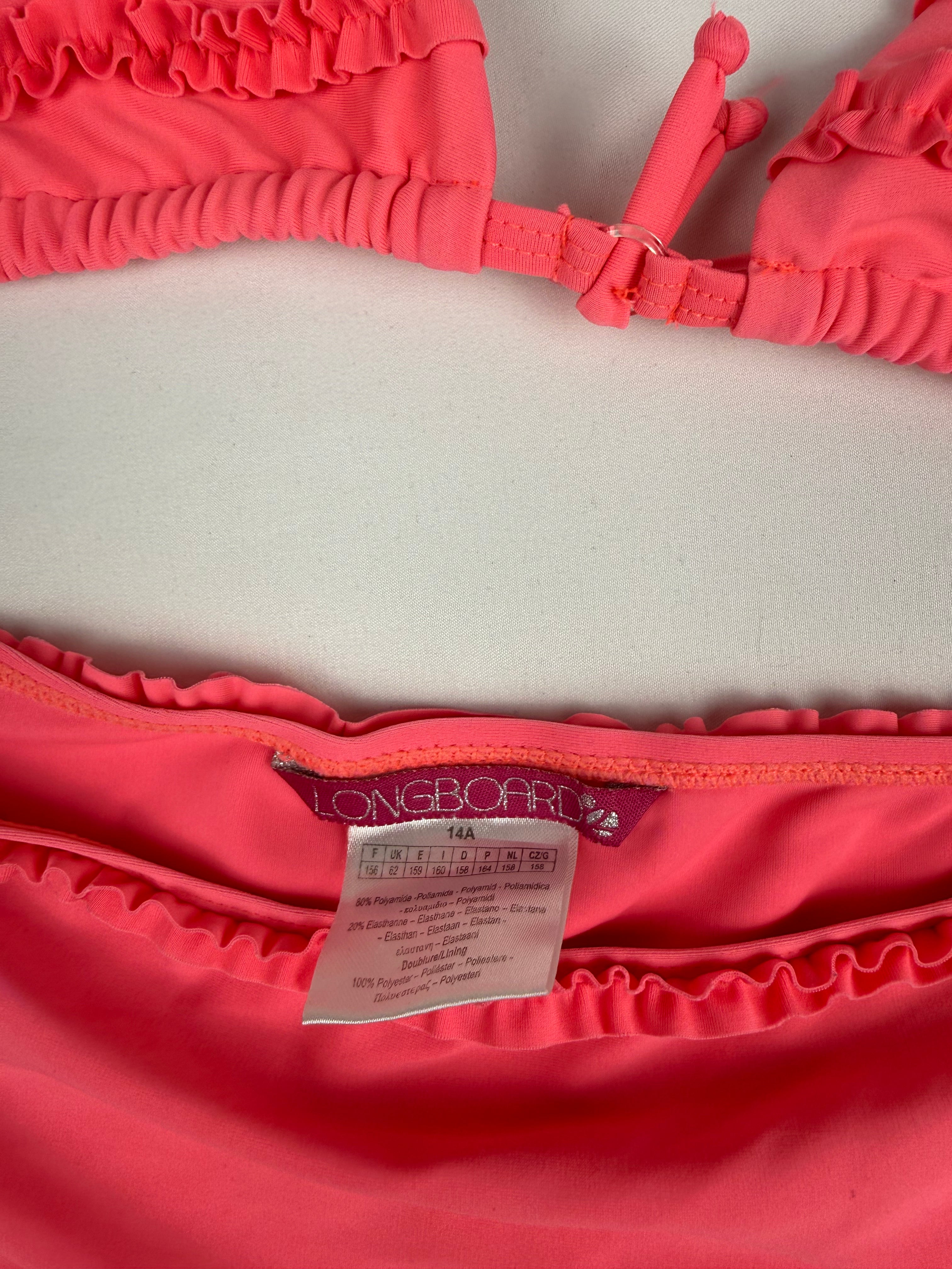 Pink neon low rise bikini set (XS)